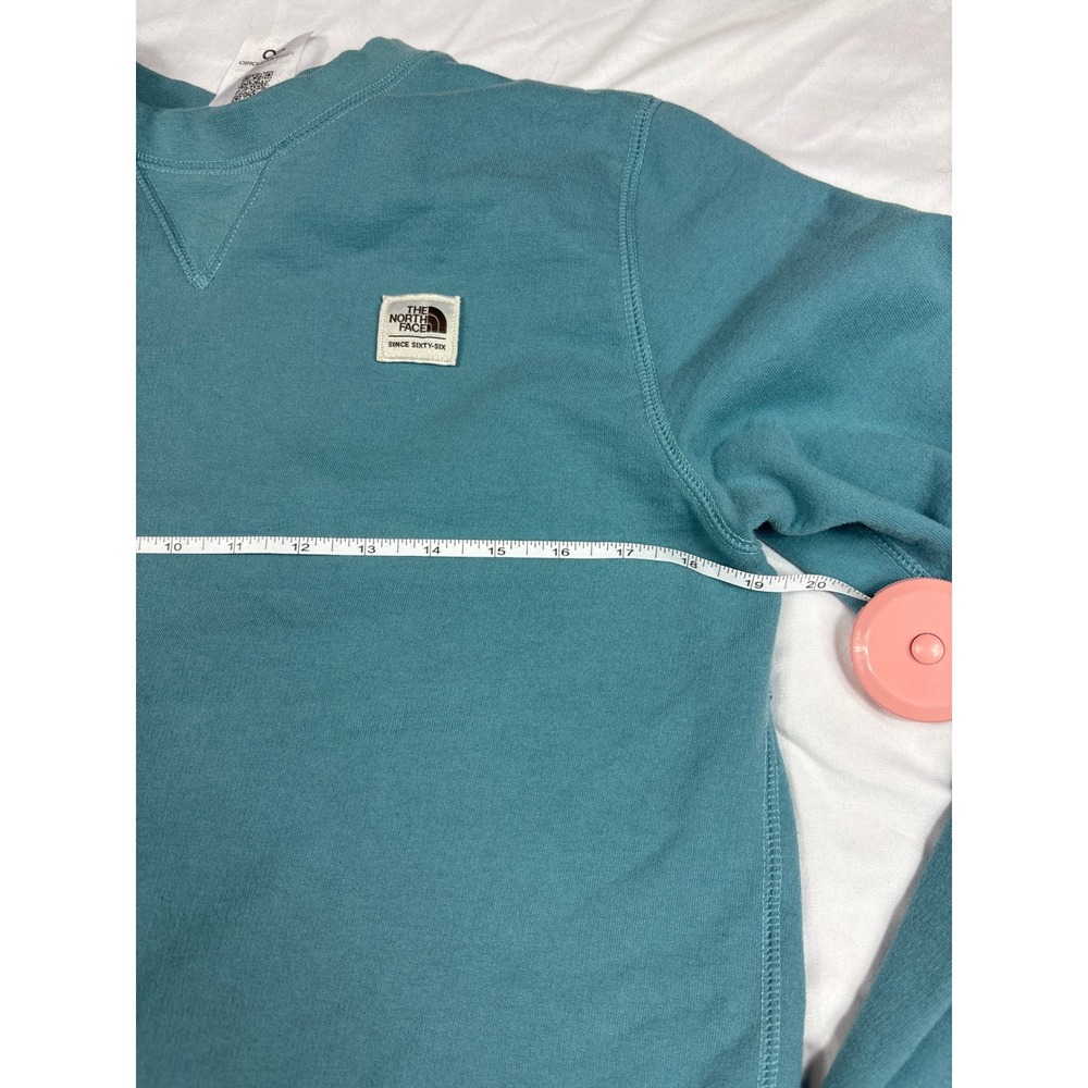 The North Face Womens Circular Design Crewneck Sweatshirt Teal Blue Medium - Picture 2 of 3
